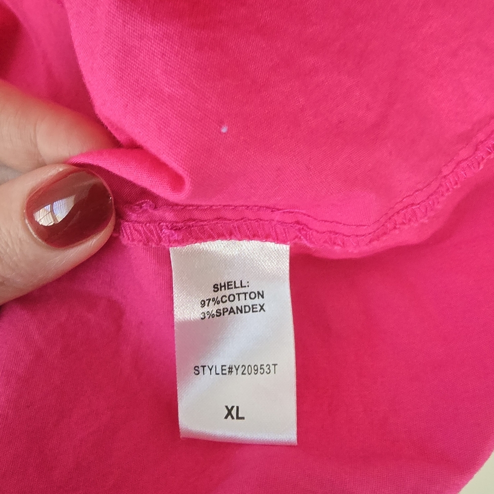 Pomander Place Easton Pink Long Sleeve V Neck Cotton Blouse XL - Picture 11 of 12